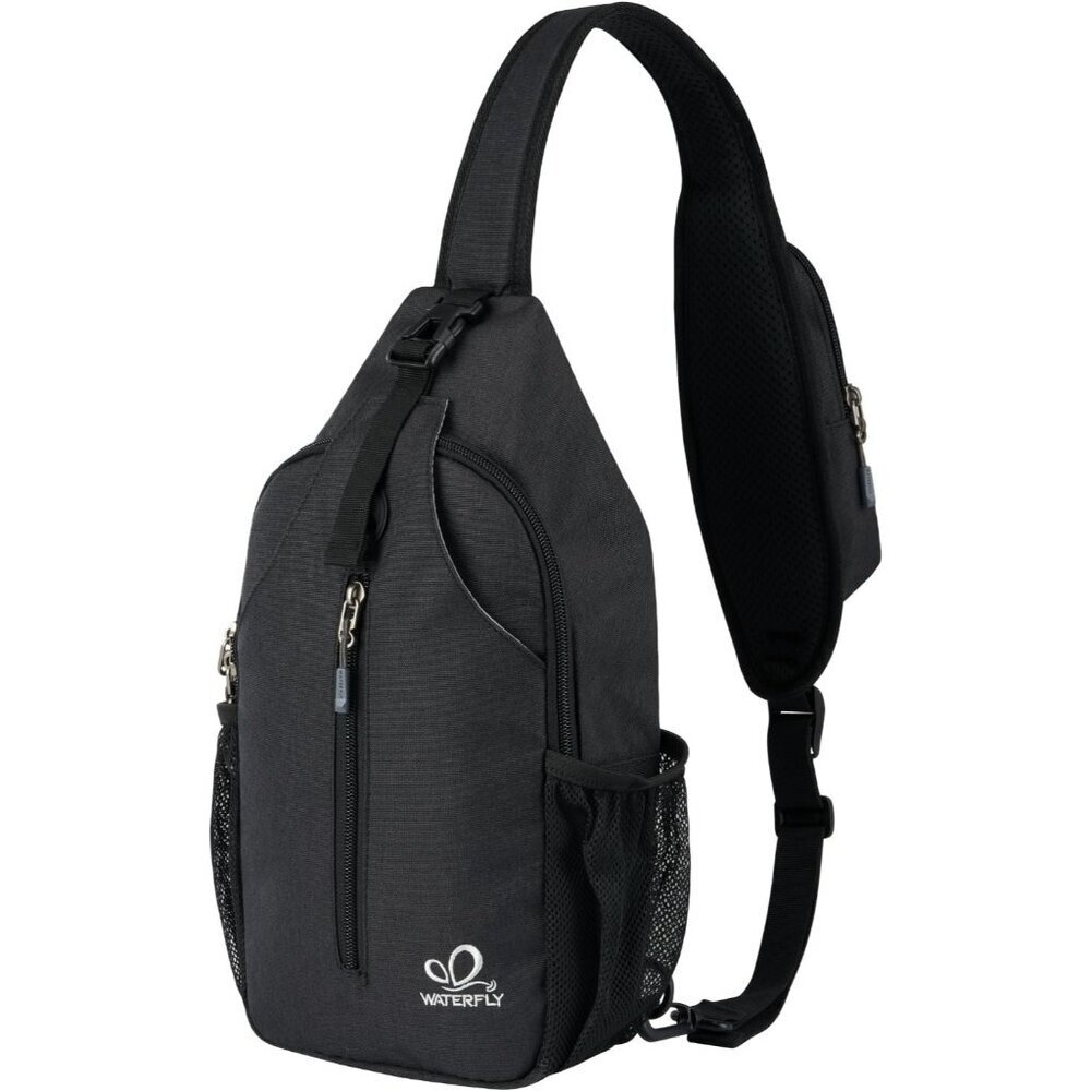Men Rfid-black Crossbody Sling Backpack Sling Bag Travel Hiking Chest Daypack